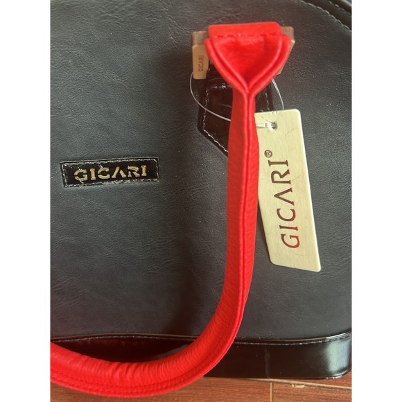 New Gicari Black Red Snakeprint Handbag - Picture 6 of 8